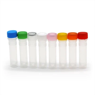 Tubo Cryovial in plastica per materiali di consumo da laboratorio da 0,5 ml 1,5 ml 2 ml Cryovials monouso Cryotube con fondo conico